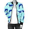 Dolphin Heart Pattern Women Casual Bomber Jacket