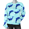 Dolphin Heart Pattern Women Crewneck Sweatshirt