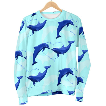 Dolphin Heart Pattern Women Crewneck Sweatshirt