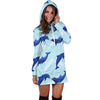 Dolphin Heart Pattern Women Hoodie Dress