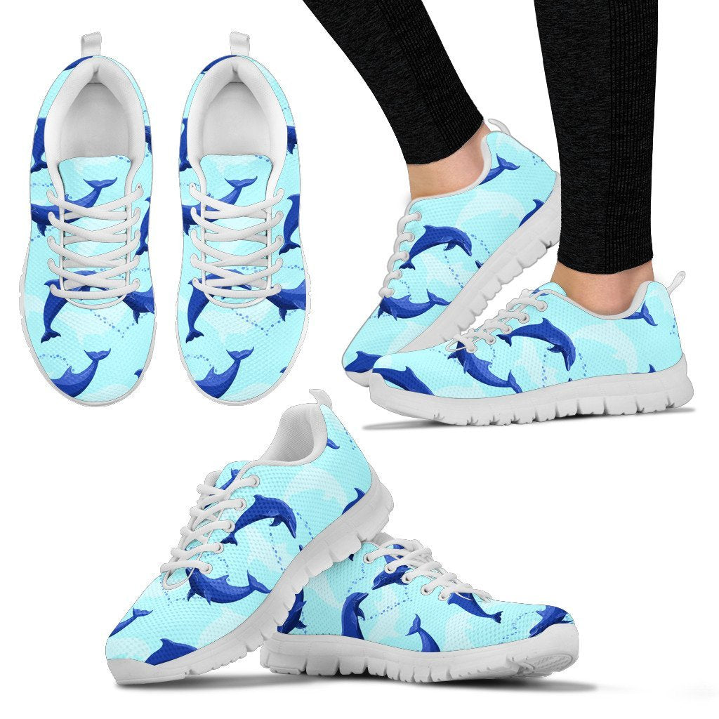 Dolphin Heart Pattern Women Sneakers