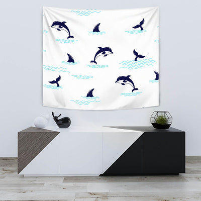 Dolphin Jumping Wall Tapestry