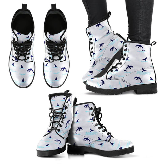 Dolphin Jumping Women & Men Leather Boots