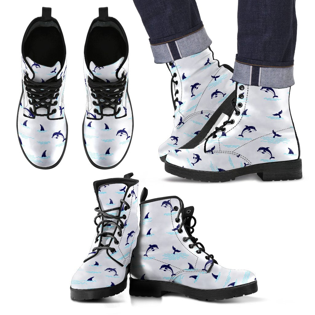 Dolphin Jumping Women & Men Leather Boots