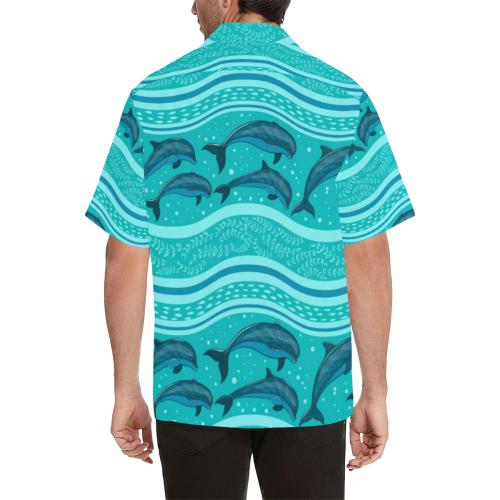 Dolphin Pattern Men Hawaiian Shirt