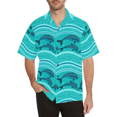 Dolphin Pattern Men Hawaiian Shirt