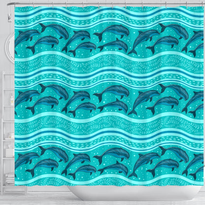 Dolphin Pattern Shower Curtain