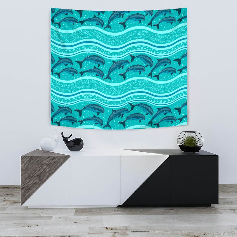 Dolphin Pattern Wall Tapestry