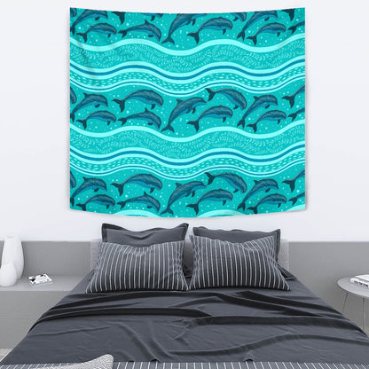 Dolphin Pattern Wall Tapestry