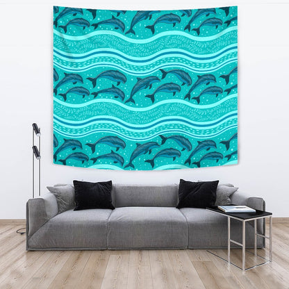 Dolphin Pattern Wall Tapestry