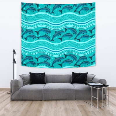 Dolphin Pattern Wall Tapestry