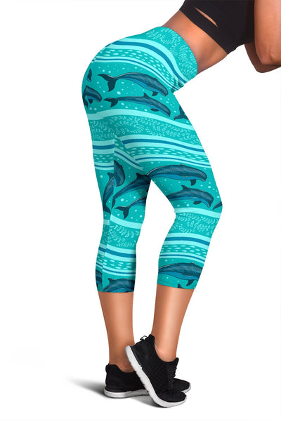 Dolphin Pattern Women Capris