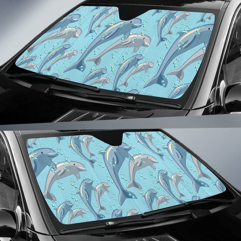 Dolphin Print Pattern Car Sun Shade-JorJune