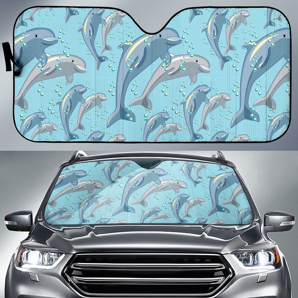 Dolphin Print Pattern Car Sun Shade-JorJune