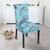 Dolphin Print Pattern Dining Chair Slipcover-JORJUNE.COM