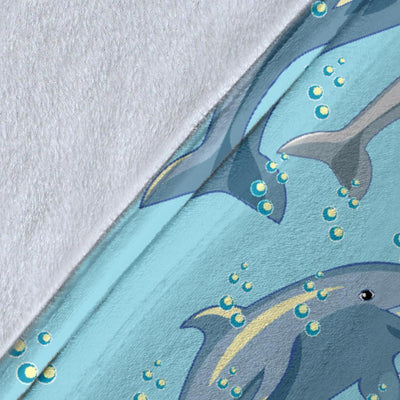 Dolphin Print Pattern Fleece Blanket