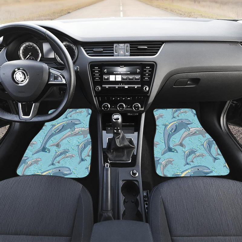 Dolphin Print Pattern Front and Back Car Floor Mats
