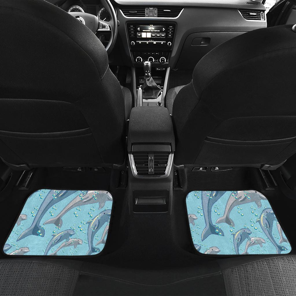 Dolphin Print Pattern Front and Back Car Floor Mats