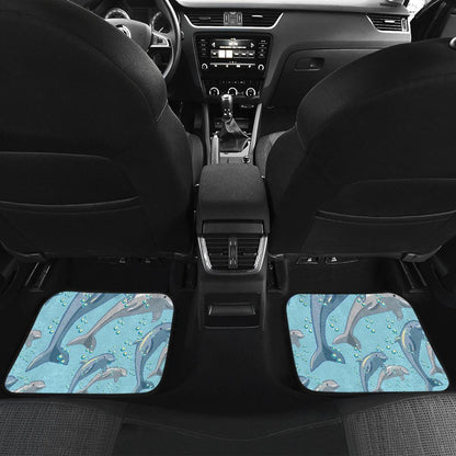 Dolphin Print Pattern Front and Back Car Floor Mats