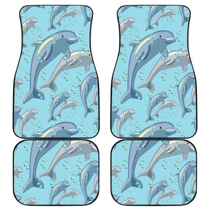 Dolphin Print Pattern Front and Back Car Floor Mats