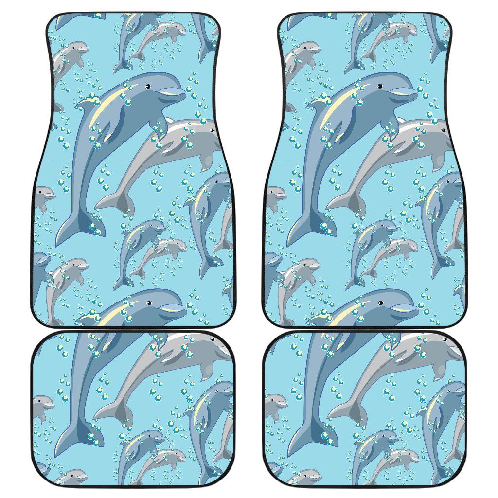 Dolphin Print Pattern Front and Back Car Floor Mats