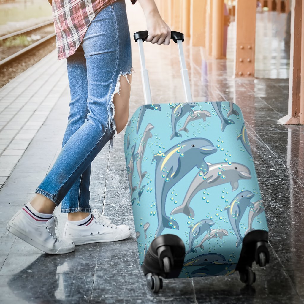 Dolphin Print Pattern Luggage Cover Protector