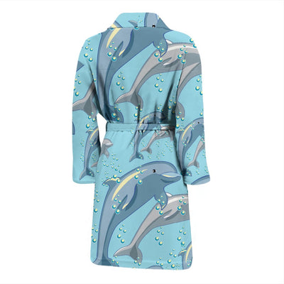 Dolphin Print Pattern Men Bath Robe
