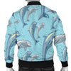 Dolphin Print Pattern Men Casual Bomber Jacket