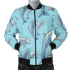 Dolphin Print Pattern Men Casual Bomber Jacket