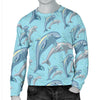 Dolphin Print Pattern Men Crewneck Sweatshirt