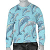 Dolphin Print Pattern Men Crewneck Sweatshirt