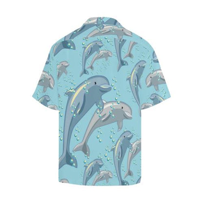 Dolphin Print Pattern Men Hawaiian Shirt
