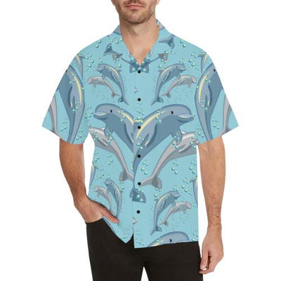 Dolphin Print Pattern Men Hawaiian Shirt