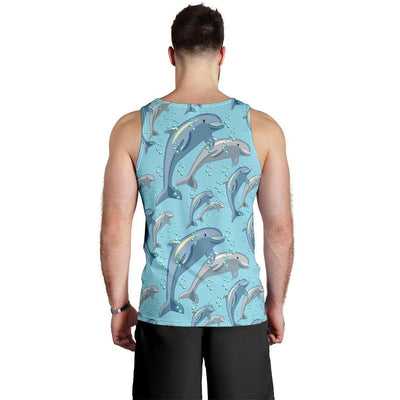 Dolphin Print Pattern Men Tank Top