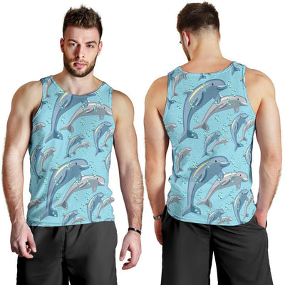 Dolphin Print Pattern Men Tank Top