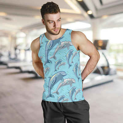 Dolphin Print Pattern Men Tank Top