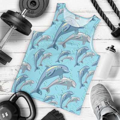 Dolphin Print Pattern Men Tank Top