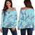 Dolphin Print Pattern Off Shoulder Sweatshirt