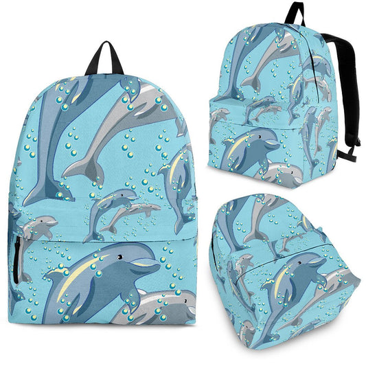 Dolphin Print Pattern Premium Backpack