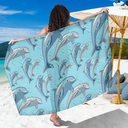 Dolphin Print Pattern Sarong Pareo Wrap