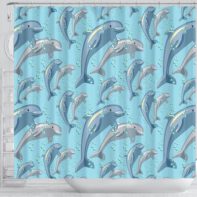 Dolphin Print Pattern Shower Curtain