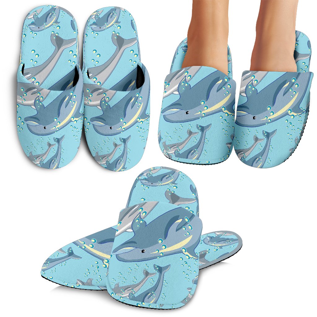 Dolphin Print Pattern Slippers