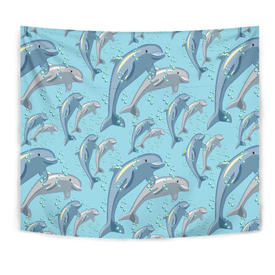 Dolphin Print Pattern Tapestry