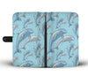 Dolphin Print Pattern Wallet Phone Case