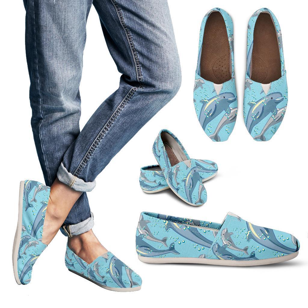 Dolphin Print Pattern Women Casual Shoes-JorJune.com