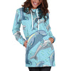 Dolphin Print Pattern Women Hoodie Dress