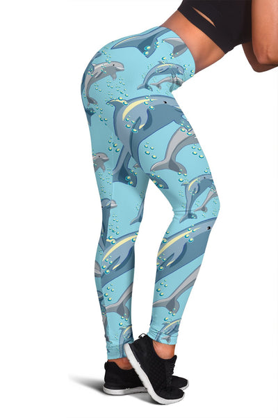 Dolphin Print Pattern Women Leggings