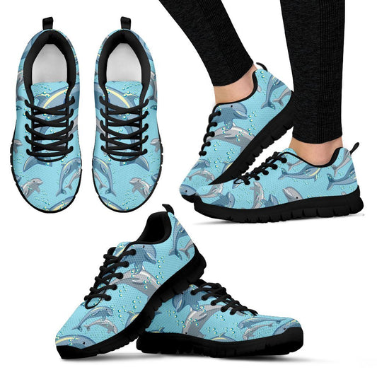 Dolphin Print Pattern Women Sneakers