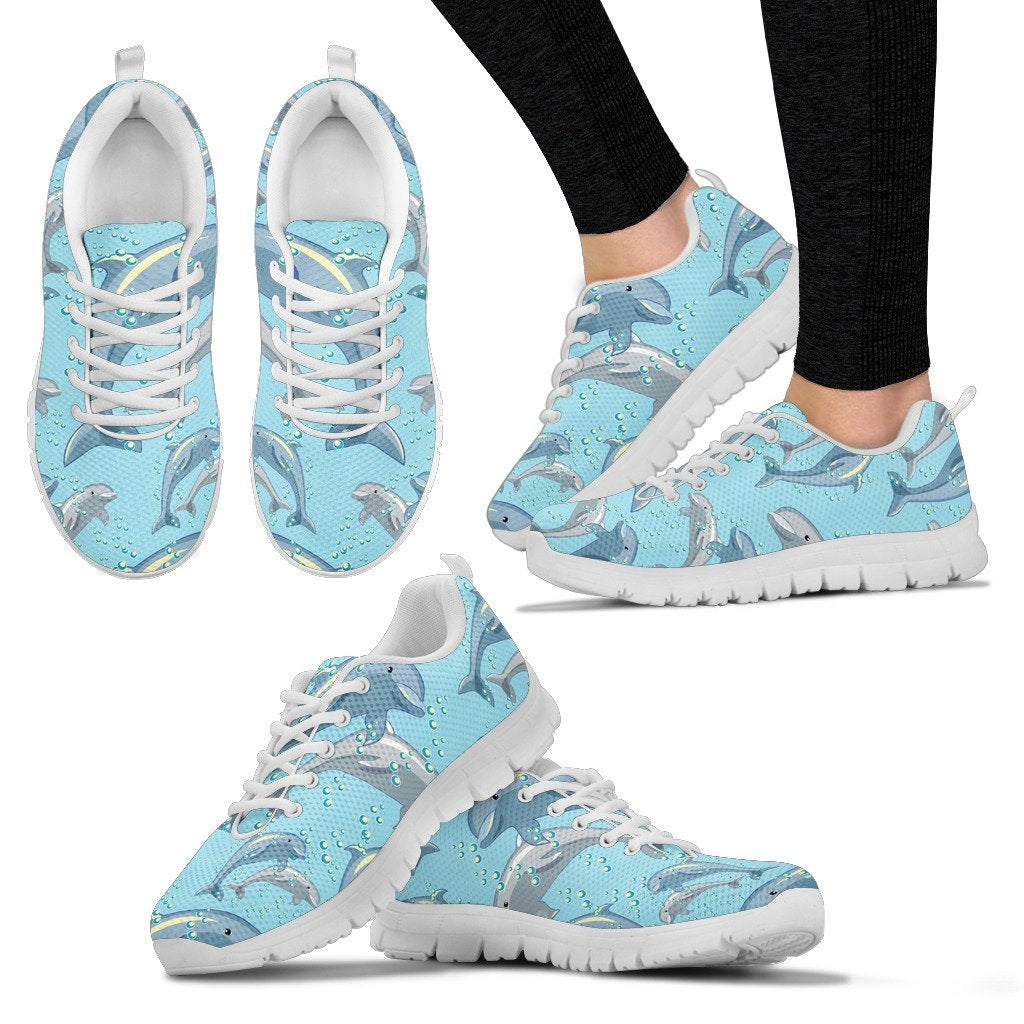 Dolphin Print Pattern Women Sneakers