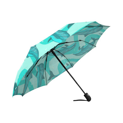 Dolphin Wave Print Automatic Foldable Umbrella